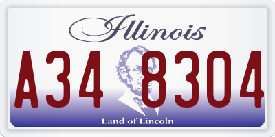 IL license plate A348304