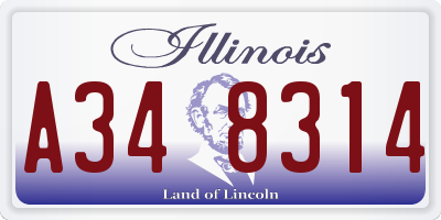 IL license plate A348314