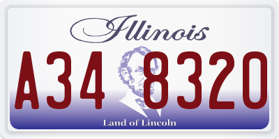 IL license plate A348320