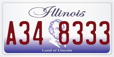 IL license plate A348333