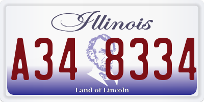 IL license plate A348334