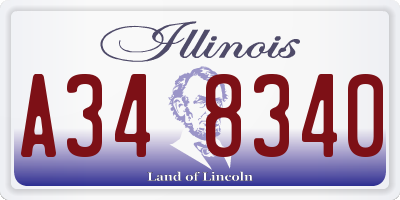 IL license plate A348340