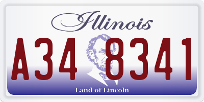 IL license plate A348341