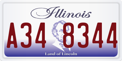 IL license plate A348344