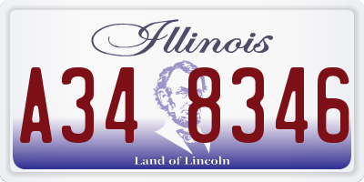 IL license plate A348346