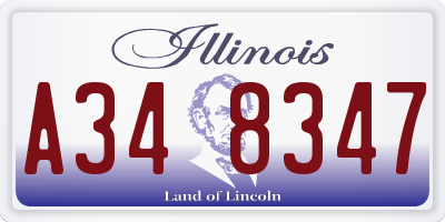 IL license plate A348347