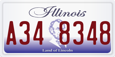 IL license plate A348348