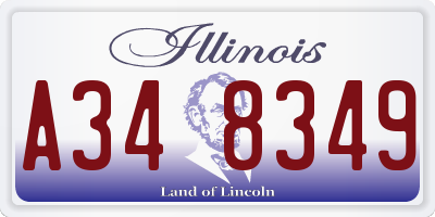 IL license plate A348349