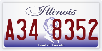 IL license plate A348352