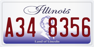 IL license plate A348356
