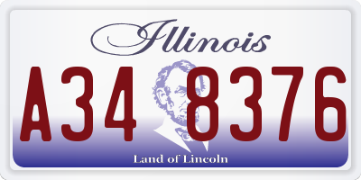 IL license plate A348376