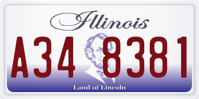 IL license plate A348381