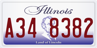 IL license plate A348382