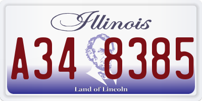 IL license plate A348385