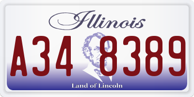 IL license plate A348389
