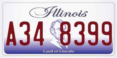 IL license plate A348399