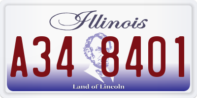 IL license plate A348401