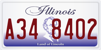 IL license plate A348402