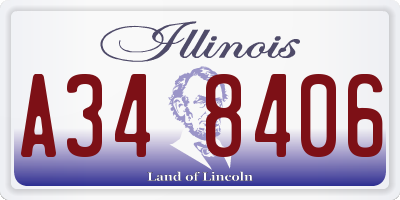 IL license plate A348406