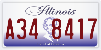IL license plate A348417