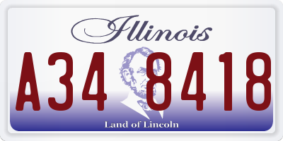 IL license plate A348418