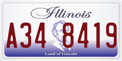 IL license plate A348419