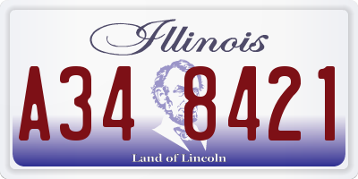 IL license plate A348421