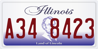 IL license plate A348423