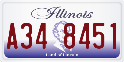 IL license plate A348451