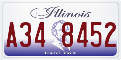 IL license plate A348452