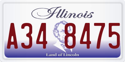 IL license plate A348475
