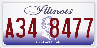 IL license plate A348477