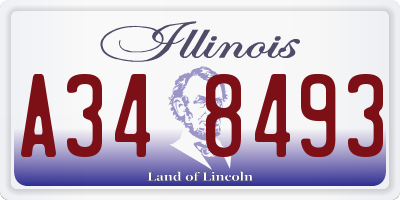 IL license plate A348493