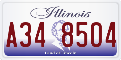 IL license plate A348504