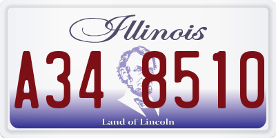IL license plate A348510