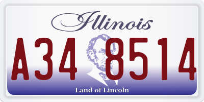 IL license plate A348514