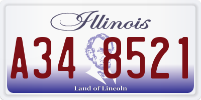 IL license plate A348521