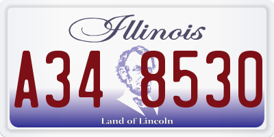 IL license plate A348530