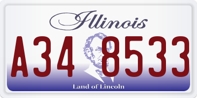 IL license plate A348533