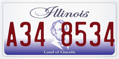 IL license plate A348534