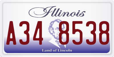 IL license plate A348538