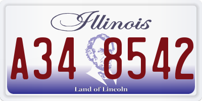 IL license plate A348542