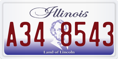 IL license plate A348543