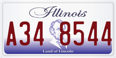 IL license plate A348544