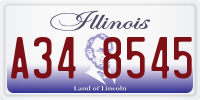 IL license plate A348545