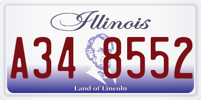 IL license plate A348552