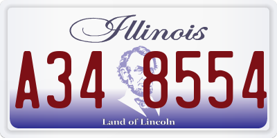IL license plate A348554