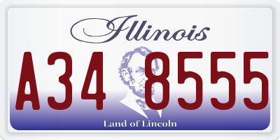 IL license plate A348555
