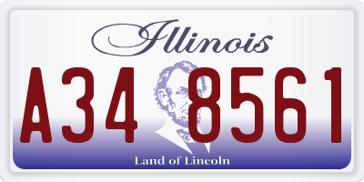 IL license plate A348561