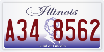 IL license plate A348562